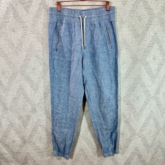 Athleta blue Cabo Linen joggers size 4 - Picture 2 of 7